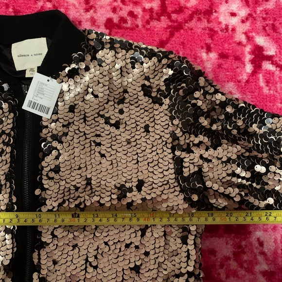 NWT Urban Outfitters Sequined Bomber Jacket - Picture 6 of 7